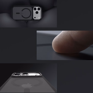 Benks Magnetic Mist metallikehyksinen suojakuori (C.K.FF.AP.BK.0072) iPhone 18 Pro / 17 Pro -puhelimille, musta, kameran ohjauspainikkeella