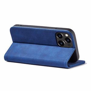 Magneetti Fancy Case tapauksessa iPhone 14 Pro Max kansi flip lompakko jalusta sininen