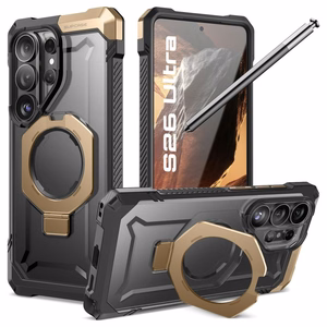 Supcase UB Grip Mag MagSafe Suojakuori Samsung Galaxy S26 Ultralle - Musta ja ruskea