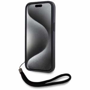 Karl Lagerfeld Saffiano Athleisure Stripes Cord Suojakuori iPhone 15 Pro Max:lle - punainen