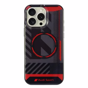 Audi IML Sport MagSafe iPhone 16 Pro Max 6.9" Musta/Musta Kova Suojakuori AUS-IMLMIP16PM-RSQ/D2-BK
