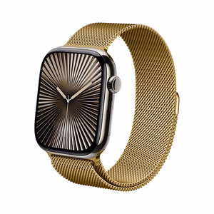 Crong Milano Steel stainless-steel strap for Apple Watch 44 / 45 / 46 / 49 mm, gold