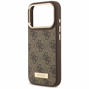 Guess 4G Logo Plate MagSafe suojakuori iPhone 17 Pro - ruskea