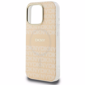 DKNY Repeat Texture Pattern Stripe MagSafe iPhone 16 Pro:lle Suojakuori - Vaaleanpunainen