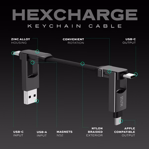 STATIK HexCharge kaapeli; musta