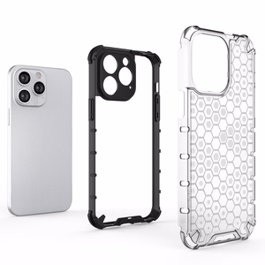 Honeycomb tapauksessa iPhone 14 Pro Max panssaroitu hybridi kansi läpinäkyvästä