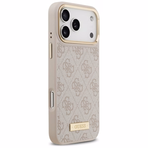 Guess 4G Logo Plate MagSafe suojakuori iPhone 17 Pro Max - pinkki