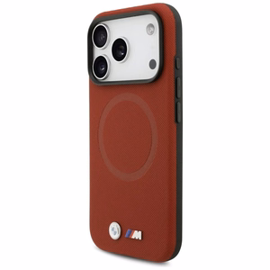 BMW Suojakuori iPhone 17 Pro:lle MagSafe-yhteensopiva BMHMP17L25PFWSMR (PU FW Metal Logo) punainen