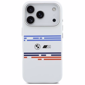 BMW M Silicon Horizontal Line MagSafe Suojakuori iPhone 17 Prolle - Valkoinen