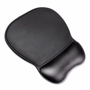 Ergonominen hiirimatto ja rannetuki Gel Eco Leather suuri liukumaton - musta