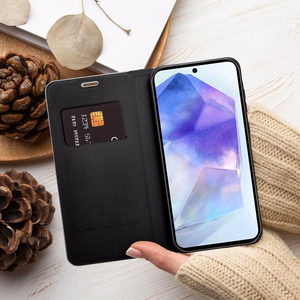 Flip-suojakuori Samsung A10:lle Luna Book Carbon musta