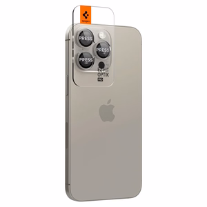 Spigen Optik.tR EZ Fit kameran Näytönsuoja iPhone 14 Pro / Pro Max / 15 Pro / Pro Maxille - Natural Titanium 2 kpl