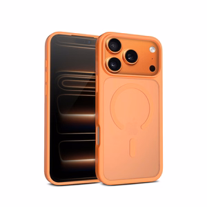 Crong Hybrid Matte Magnetic MagSafe suojakuori iPhone 17 Pro -laitteelle, oranssi