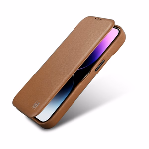 iCarer CE Premium Nahka Folio Case iPhone 14 Plus Magneettinen Flip Nahka Folio Case MagSafe Brown (WMI14220715-BN)