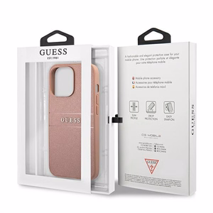 Guess GUHCP13XPSASBPI iPhone 13 Pro Max 6.7" vaaleanpunainen/vaaleanpunainen kovakotelo Saffiano Stripe