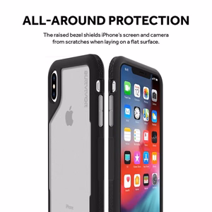 Griffin Survivor Endurance case for iPhone XS Max, clear and grey