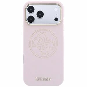 Guess Perforated 4G Gold Logo MagSafe suojakuori mallille iPhone 17 Pro / 18 Pro – väri: vaaleanpunainen