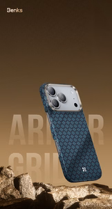 Benks Magnetic Armor Air Armor Grid Kevlar suojakuori Metal Frame 600D (0069) iPhone 17 Pro:lle oranssi