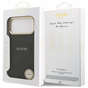 Guess Peony Hot Stamp MagSafe suojakuori iPhone 17 Pro Max - musta