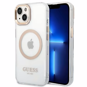 Guess GUHMP14SHTRMD iPhone 14 6.1 "kulta / kulta kova kotelo Metal Outline Magsafe metalli ääriviivat