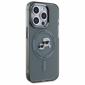 Karl Lagerfeld KLHMP15XHLSKCK iPhone 15 Pro Max 6.7" musta/musta kovakuori IML Metal Karl&Choupette Head MagSafe