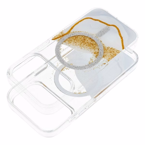 MagSafe-yhteensopiva Golden-suojakuori iPhone 15, valkoinen