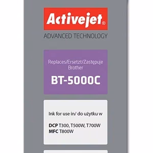 Activejet AB-5000C – syaani mustepullo, korvaa tuotteen Brother BT-5000C, 50 ml, Supreme, 5000 sivua