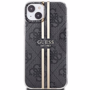 Guess IML 4G Gold Stripe suojakuori iPhone 15 Plus / 14 Plus:lle - musta
