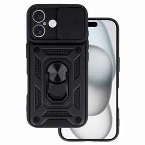Slide Camera Armor Suojakuori iPhone 16:lle - musta