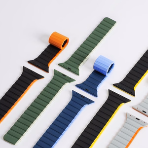 Magnetic Apple Watch SE, 9, 8, 7, 6, 5, 4, 3, 2, 1 (41, 40, 38 mm) Dux Ducis Strap (LD Version) - gray-orange