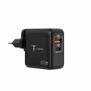 SEINÄLATURI T-PHOX MEGA T-PP09 GAN PD 65W USB/USB-C MUSTA