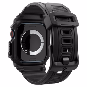 Spigen Rugged Armor Suojakuori Apple Watch 10 46mm -kellolle - musta