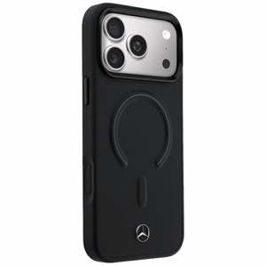 Mercedes 3D MagSafe nahkainen suojakuori malleille iPhone 18 Pro Max / 17 Pro Max, musta