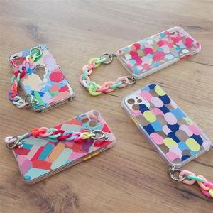 Väri Chain Case geeli joustava elastinen kotelo kansi ketju riipus Xiaomi Redmi Note 10 / Redmi Note 10S monivärinen (4)