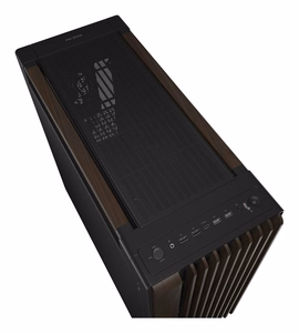 ASUS ProArt PA602 puuviimeistelty moderni musta keskikokoinen tornikotelo metallipaneelilla, musta/puu