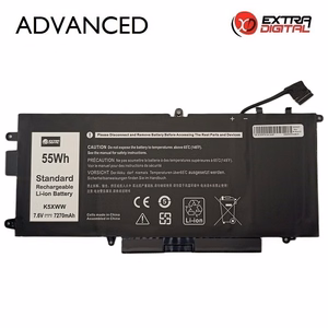 Kannettavan tietokoneen akku DELL K5XWW, 7270 mAh, Extra Digital Advanced