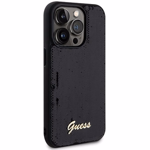 Guess Sequin Script Metal -suojakuori iPhone 13 Pro Maxille - musta