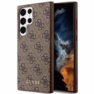 Guess GUHCS23LG4GFBR S23 Ultra S918 ruskea/ruskea kovakuori 4G Metal Gold Logo