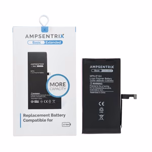 AmpSentrix Basic akku iPhone 15:lle (suurikapasiteettinen 3600 mAh)