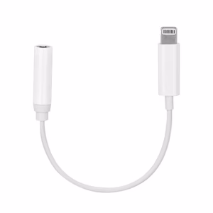 Sovitin AUX Lightning (uros) - Jack 3,5 mm (naaras) valkoinen