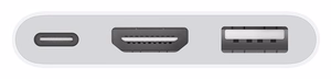 Apple USB-C Digital AV Multiport Adapter – USB-C-moniporttisovitin HDMI- ja USB-A-liitännällä, valkoinen (MW5M3ZM/A)