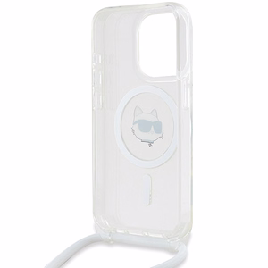 Karl Lagerfeld IML Choupette Head & Cord MagSafe Suojakuori iPhone 14 Pro Maxille - läpinäkyvä