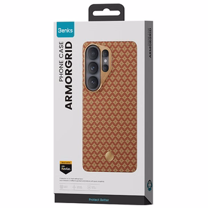 Benks Magnetic Armor Air Armor Grid Kevlar Case Metal Frame 600D (C.K.FL.SA.GD.A050) for Samsung Galaxy S26 Ultra orange