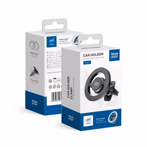 Magneettinen autopuhelinteline MagSafe-yhteensopiva Blue Star CLAMP ilmaventtiili musta