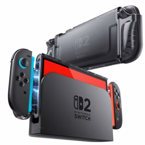 Supcase Crystal Suojakuori Nintendo Switch 2:lle - läpinäkyvä musta