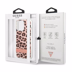 Guess GUHCP13LHSLEOP iPhone 13 Pro / 13 6.1" vaaleanpunainen/vaaleanpunainen kovakotelo Leopardi