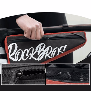 Rockbros G008 Flash Journey kolmion muotoinen polkupyörän rungon laukku XL 1.9 l - musta ja punainen