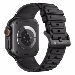 Hihna Apple Watch:lle Forcell F-Design FA06 silikoninen reikä 42 / 44 / 45 / 49 mm musta