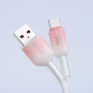 FORCELL F-ENERGY C352 kaapeli USB A - Type C QC4.0 3A 66W liukuväri 1 m valkoinen