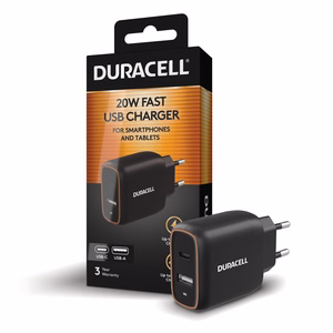 Duracell verkkolaturi (DRACUSB19-EU) – 20 W, musta